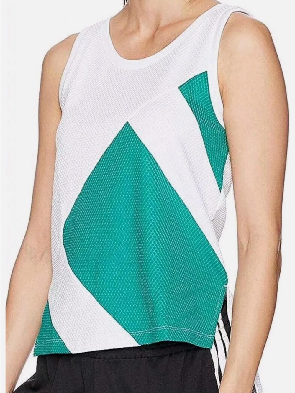 NWT Adidas EQT tank top shirt white green mesh